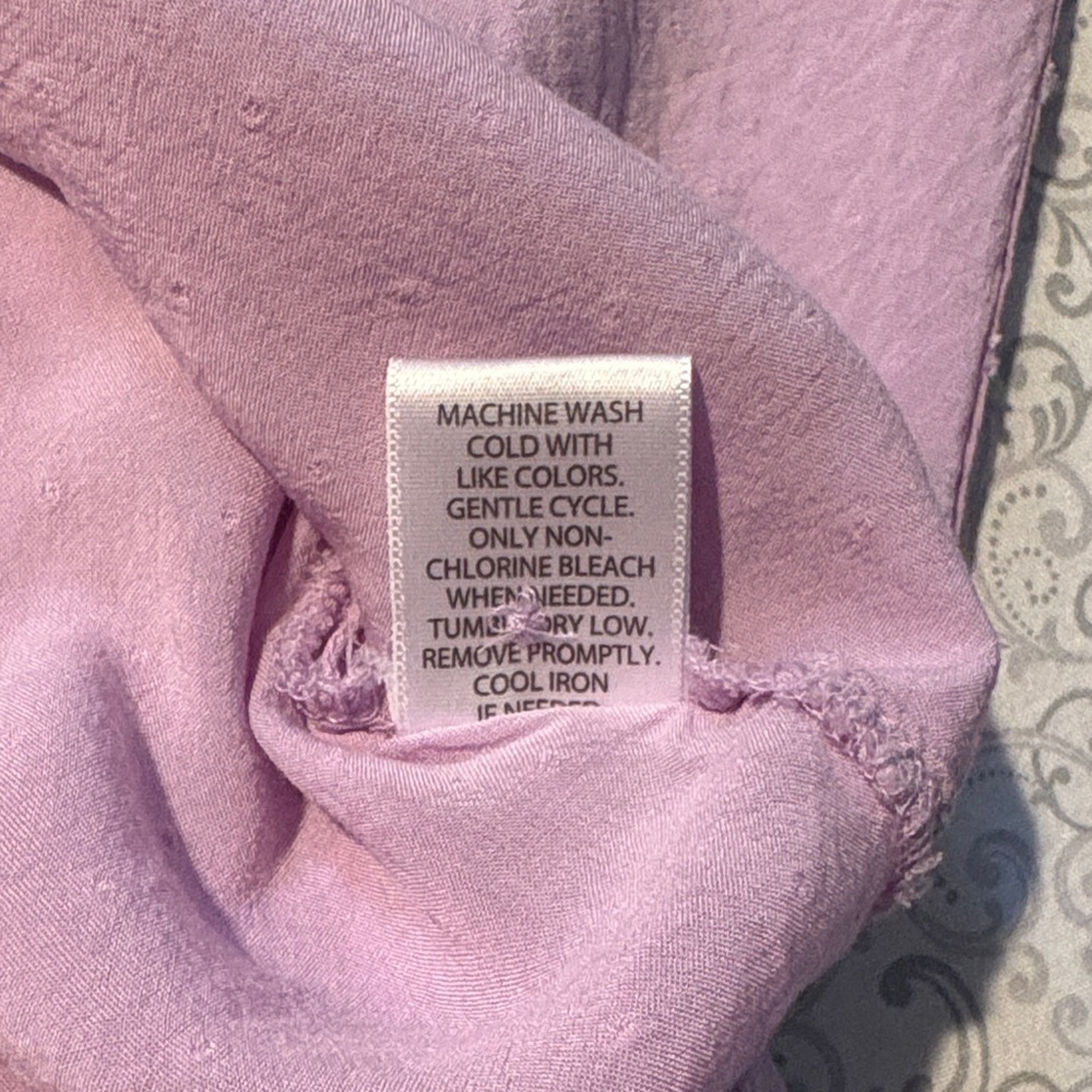 Candie's Women’s Lavender Long-Sleeve Button-Up Blouse - Picture 7 of 11
